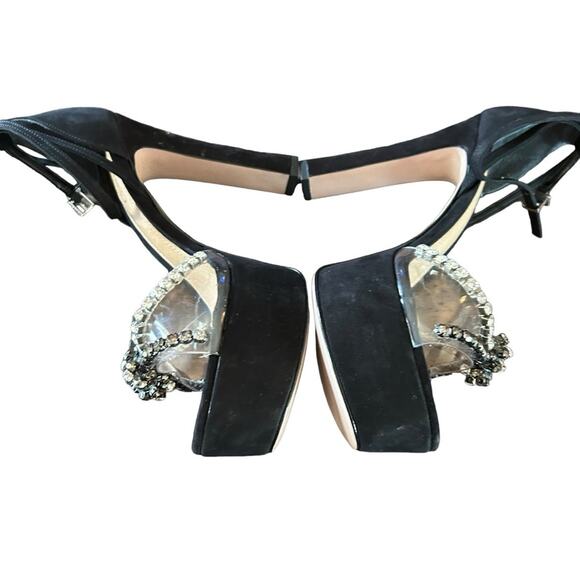 Schultz Jayda Leather Ankle Strap Platform Heels Sandal Jeweled NEW Size 8.5 - Picture 8 of 11